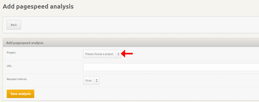 Pagespeed Monitoring: Add