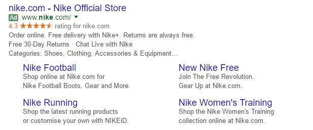 Google SERP big listing
