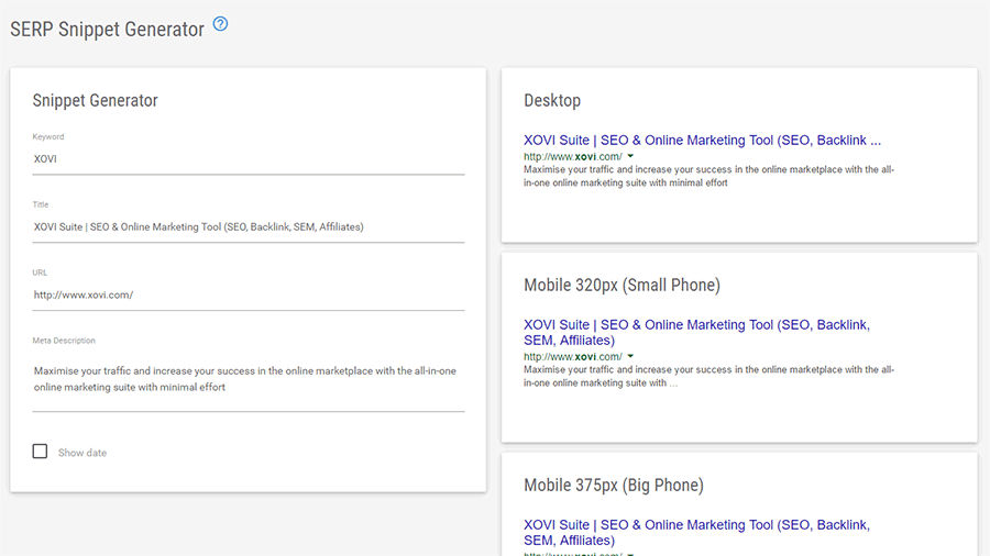 SERP Snippet Generator